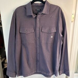 Express Men's Dark Grey Oversized Shirt Jacket